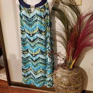 Green multiple color dress